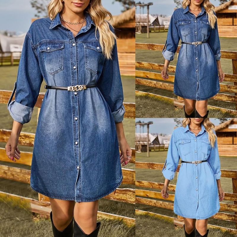 denim homecoming dress casual