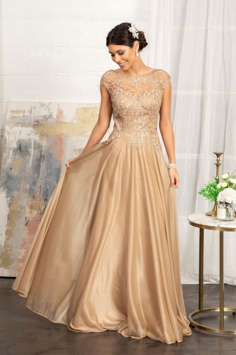 gold mother of the bride dress - Gold & Silver Dresses - featured 267 1763542455