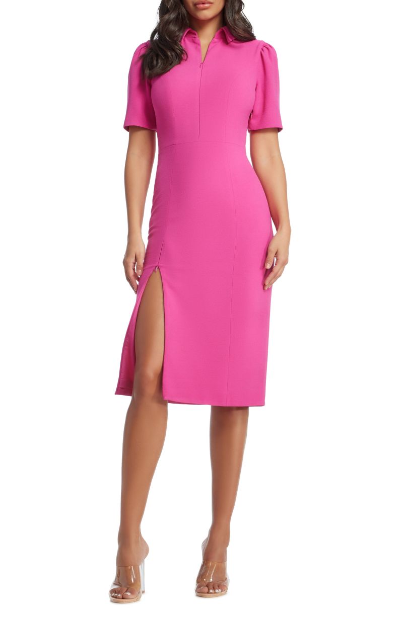 pink midi dress work - Pink Dresses - featured 412 1763542651