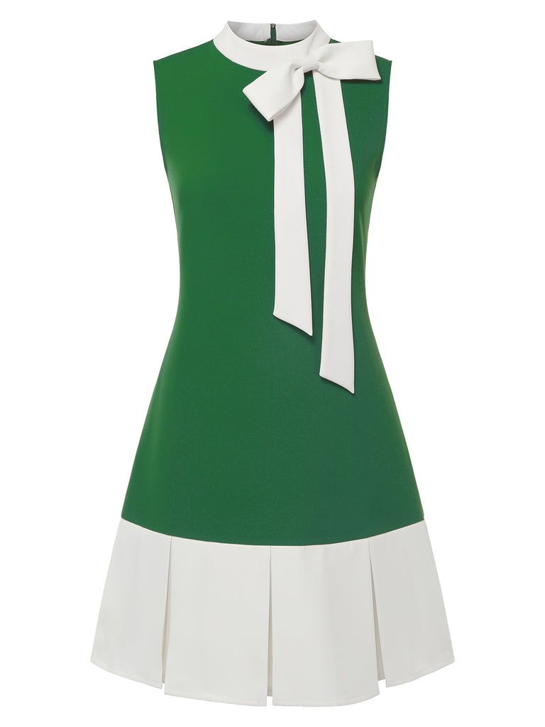 fancy dresses_Green 1960s Crew Bowknot Sleeveless Dress - Sexy & Glamorous - image 1121 1766220489