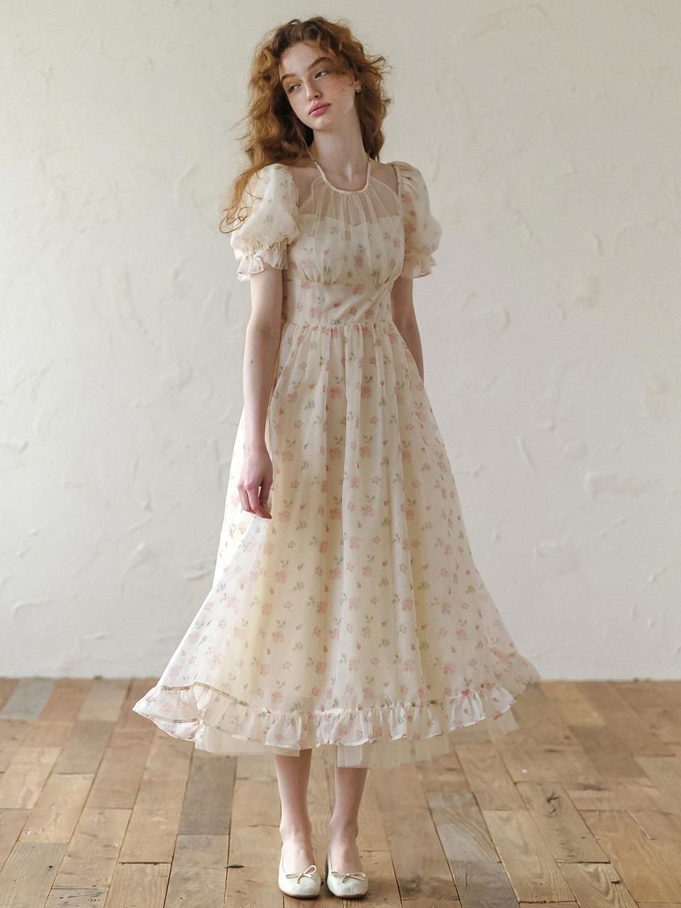 fancy dresses_Cest_Mesh Halter Neck Floral Dress - image 1126 1766220500