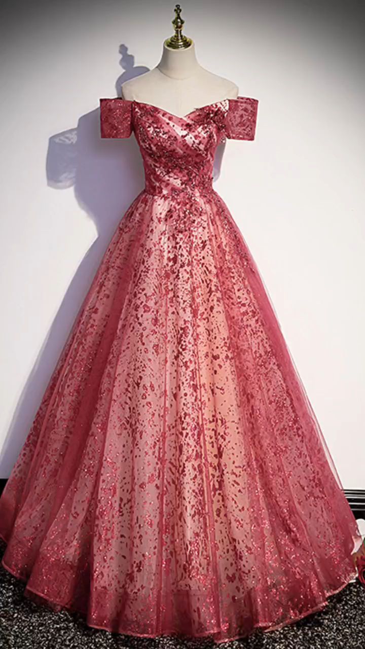 princess dresses_Dreamy Bling Sequins Ballgown Off Shoulder Prom Dress