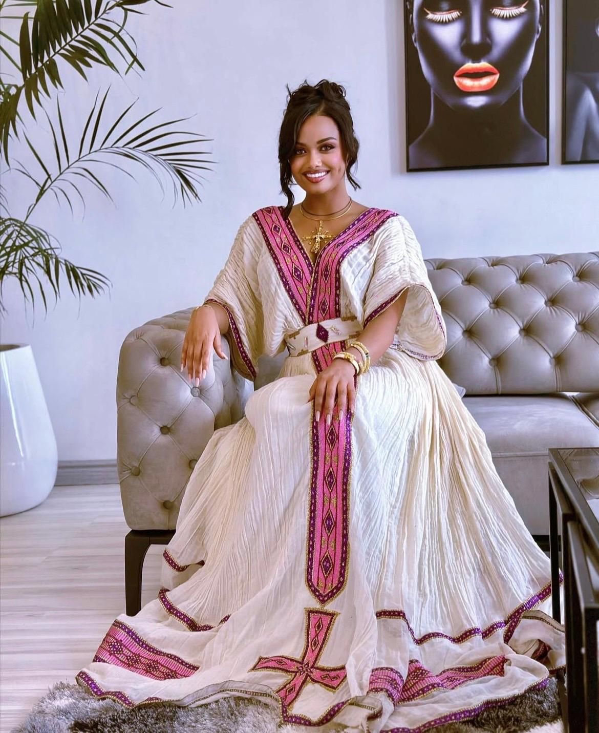 traditional dresses_Elegant Habesha Kemis - Traditional Ethiopian Dress, Zuria... - Modest Dresses - image 1645 1766221684