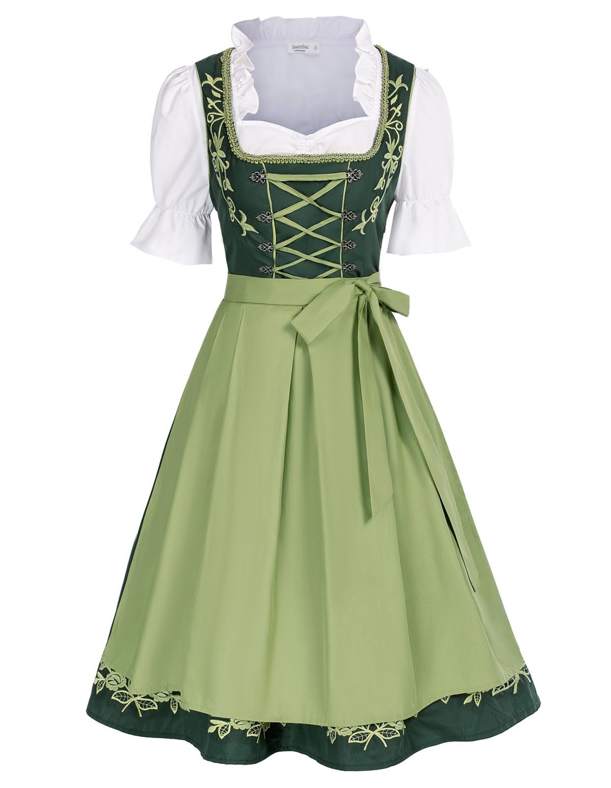 traditional dresses_JASAMBAC Women's German Dirndl Dress Costumes 3 Pieces for Oktoberfest Carnival