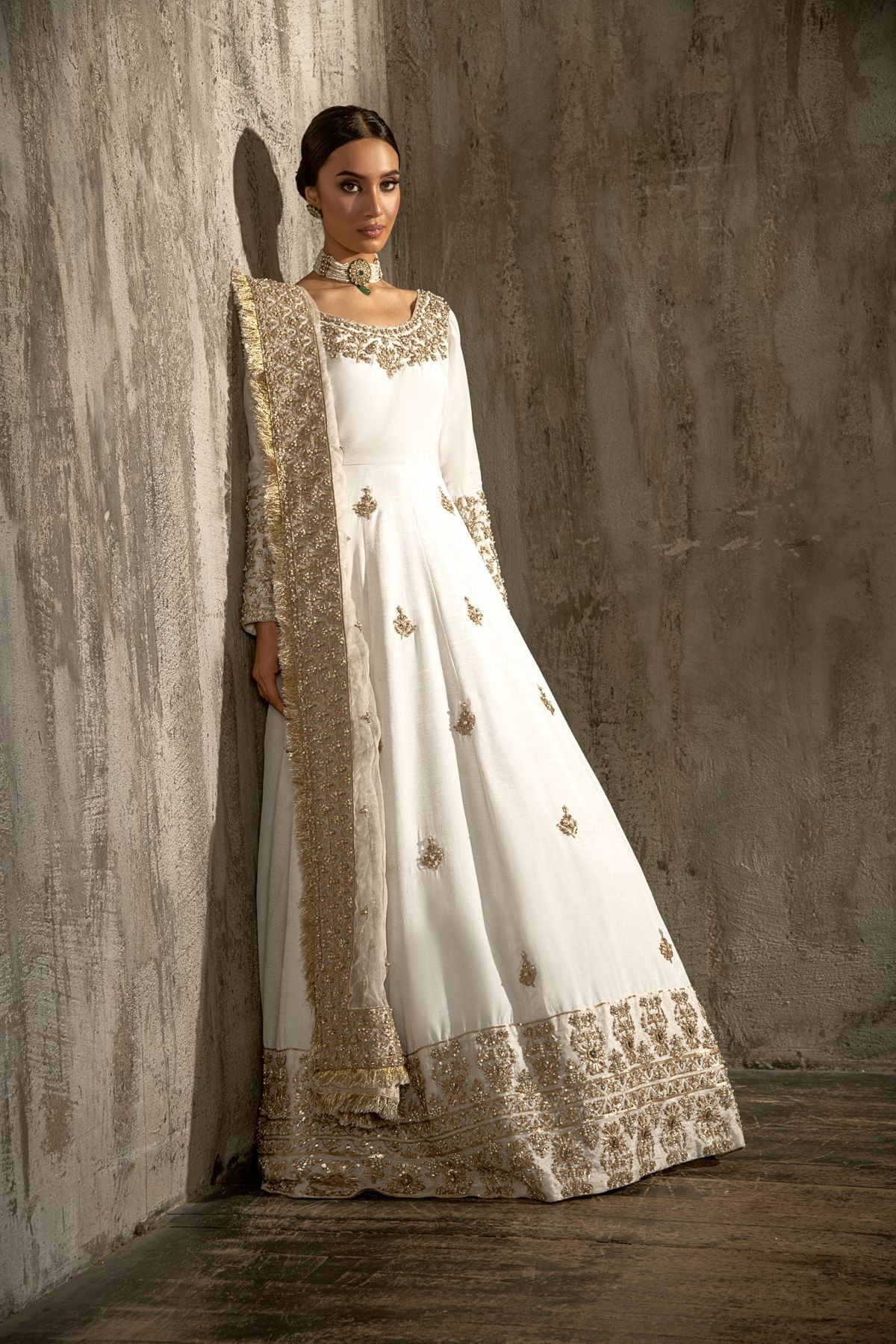 traditional dresses_Royal Nikkah Dress for Bride in Pishwas Style #BS867 - CUST... - image 1916 1766222404