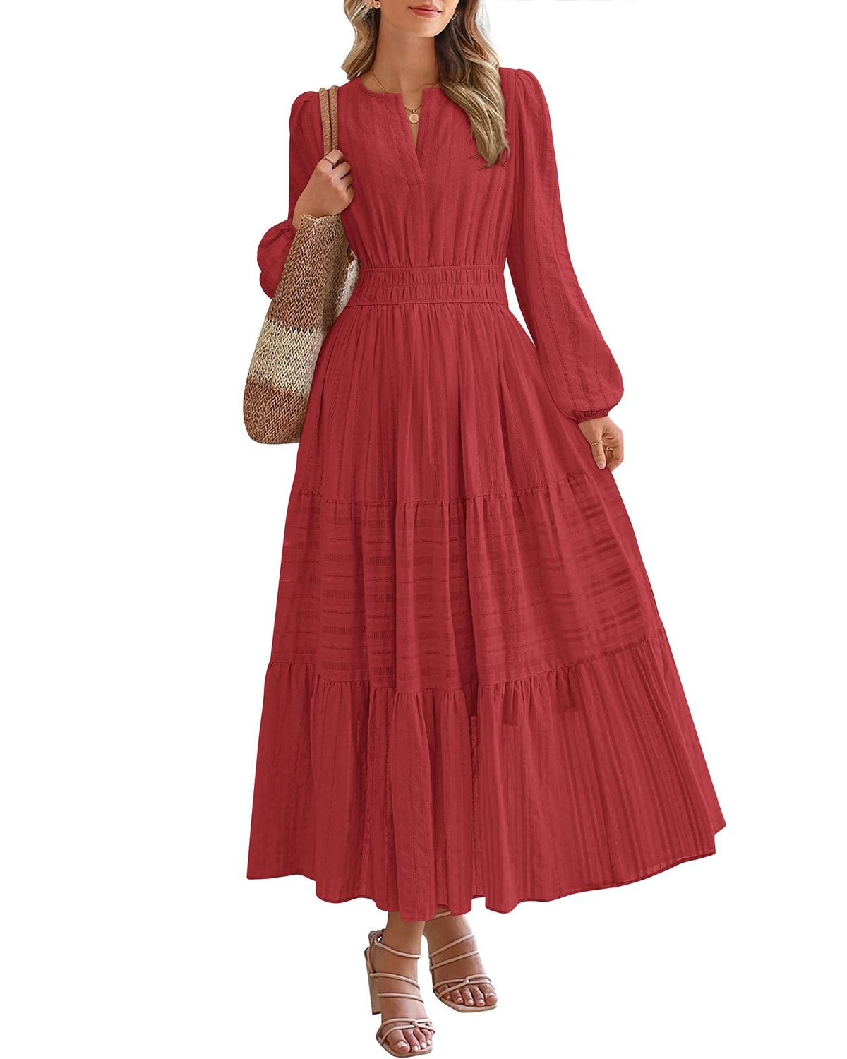 long sleeve dresses_BTFBM Fall Dresses for Women 2025 Casual Long Sleeve V Neck... - Modest Dresses - image 2143 1766222972