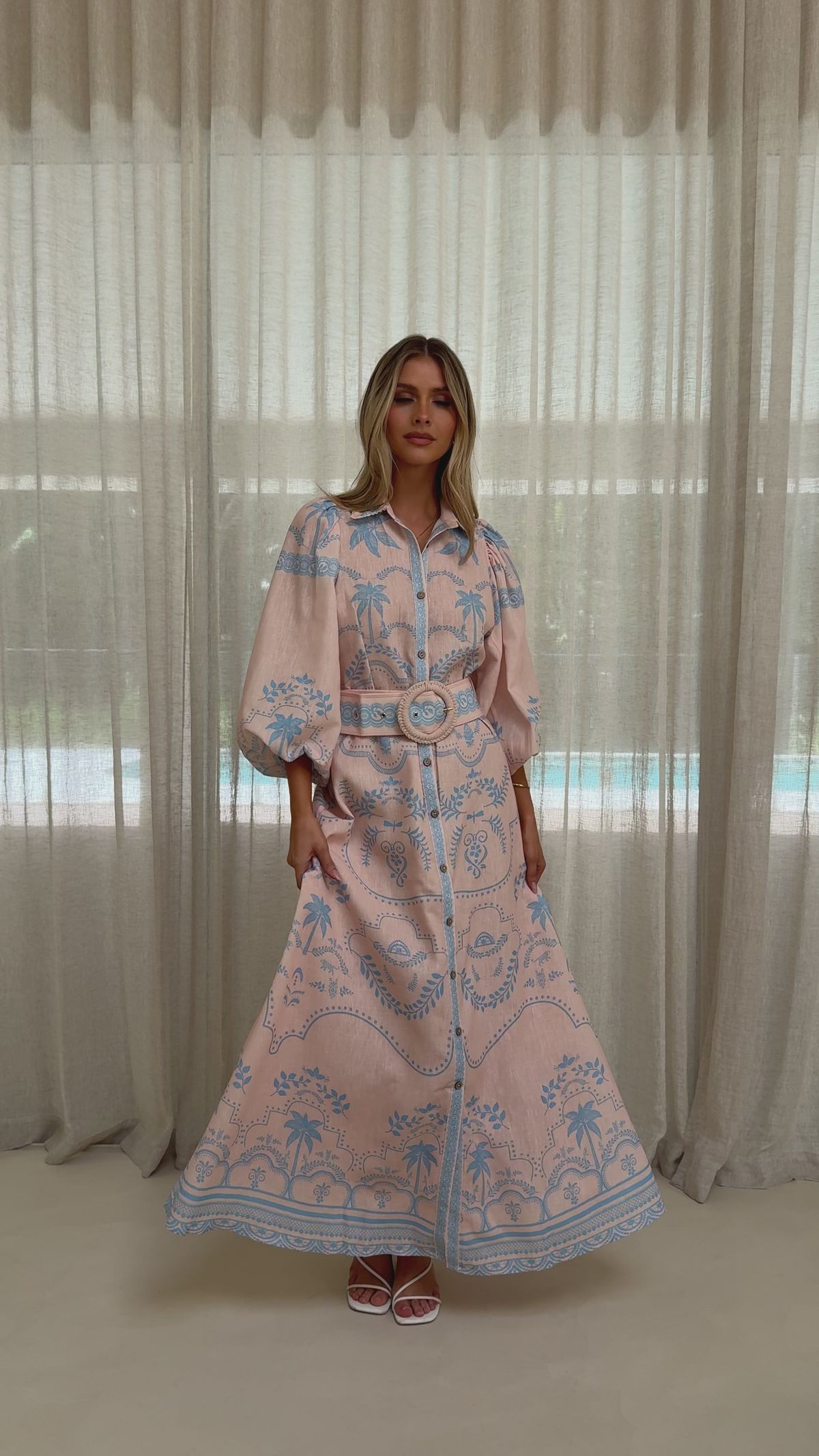 long sleeve dresses_Xander Long Sleeve Maxi Dress - Blue - Buy Women's Dresses - Billy J