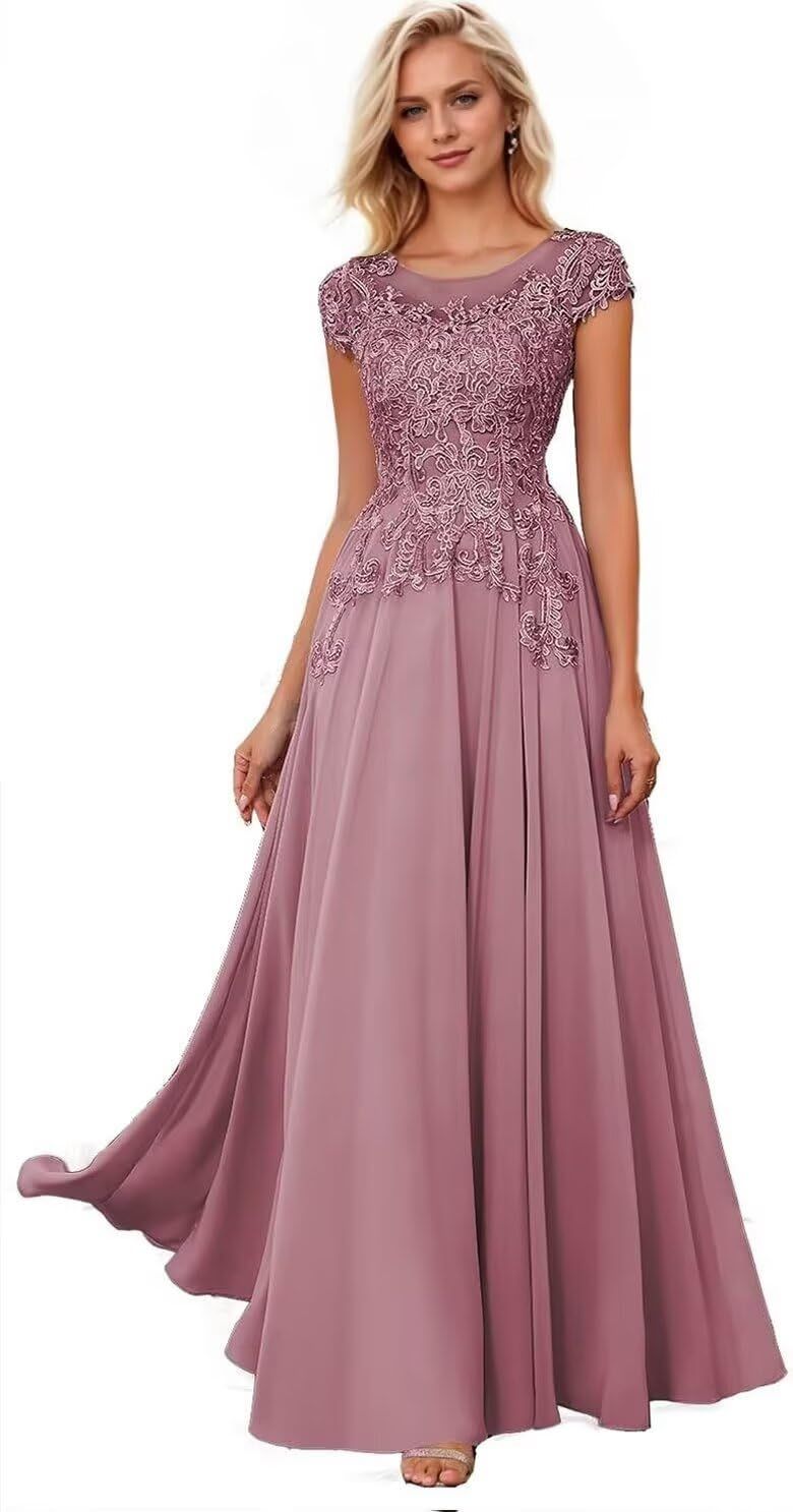 elegant dresses_Elegant Mother of Bride Dresses for Women Long Chiffon Lace Wed... - Classic & Elegant - image 235 1766218404