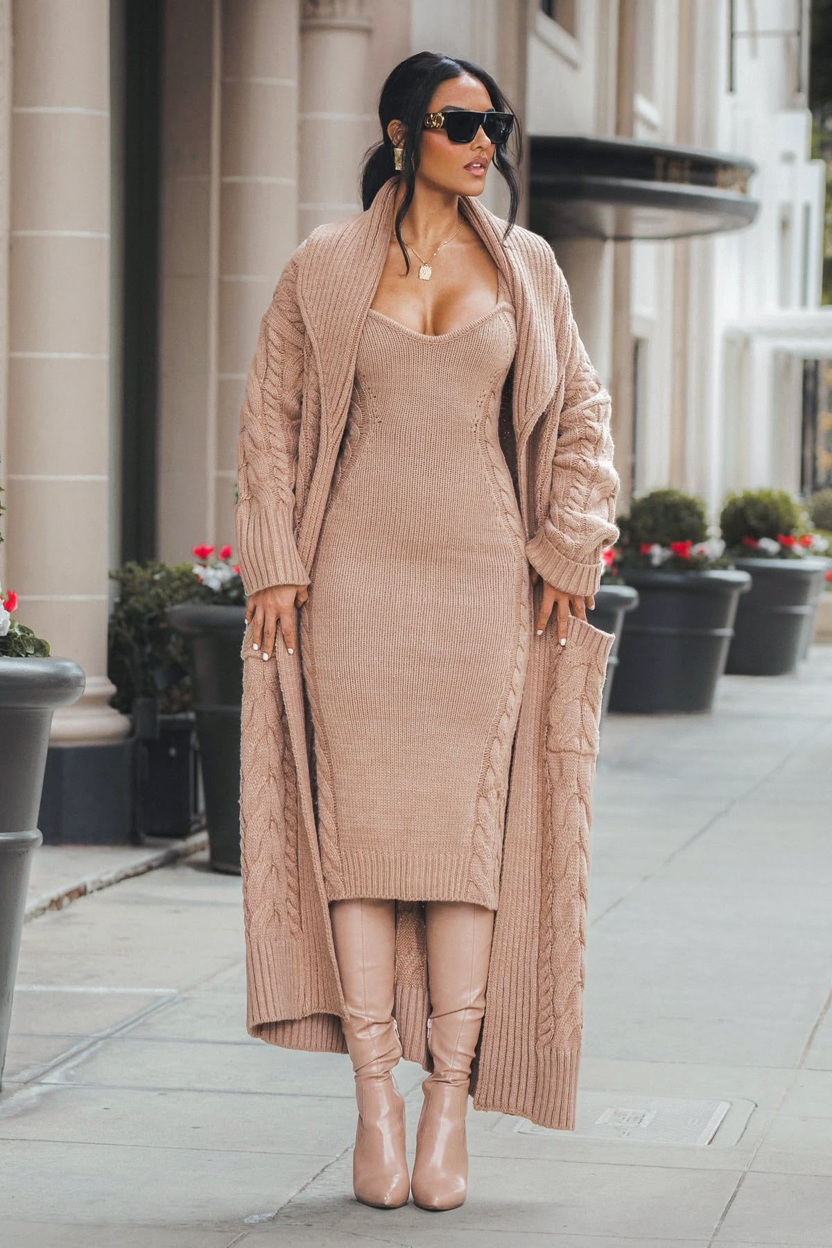 elegant dresses_Beige Daria Sweater Knit Dress - Classic & Elegant - image 259 1766218462
