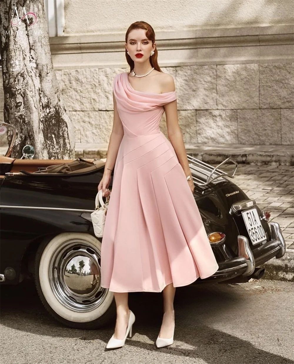 elegant dresses_Off The Shoulder Pink Party Bespoke Occasion Gown Evening Dresses Pastrol Unisex Jersey Retro Dubai