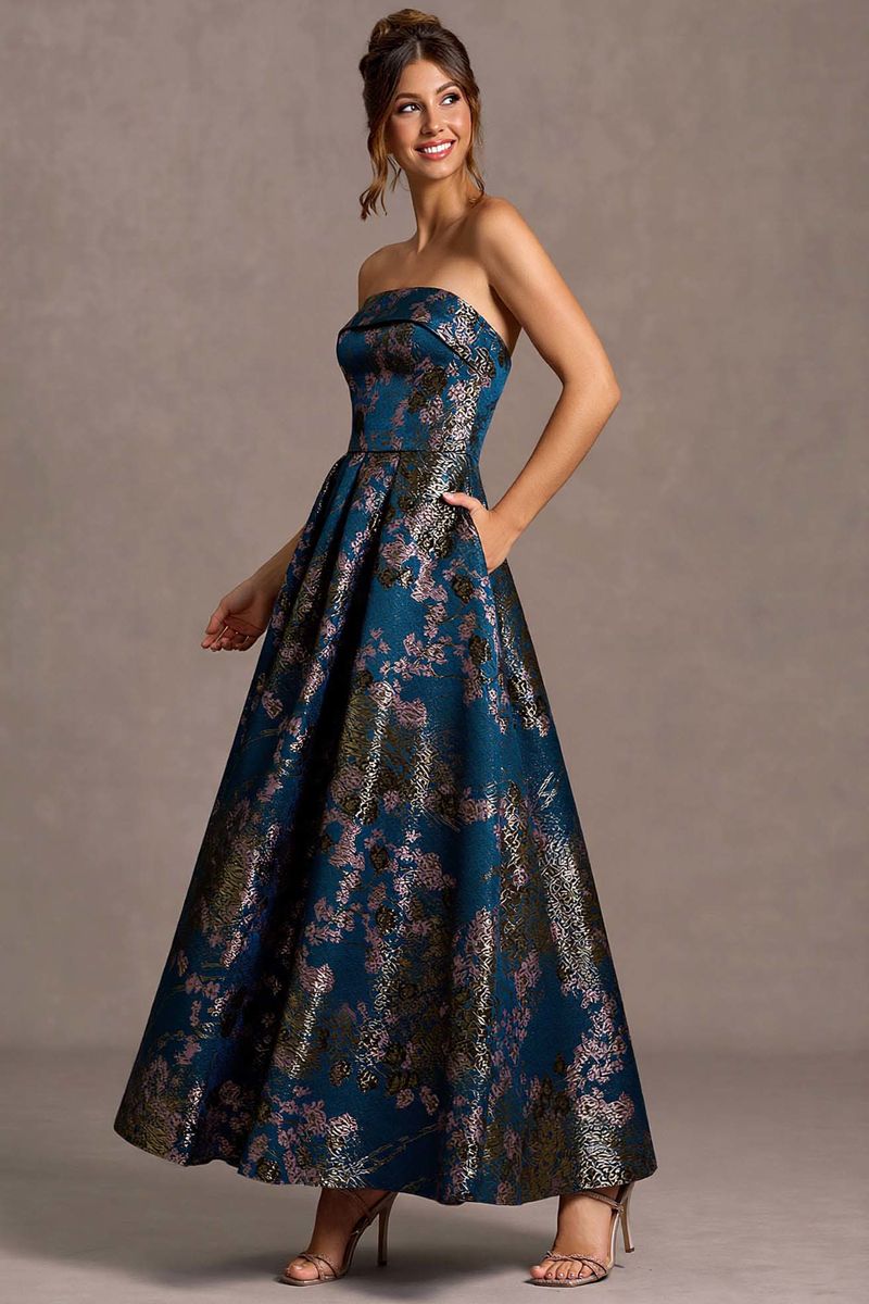 maxi dresses_Azazie Xamira Teal Floral Maxi Dress