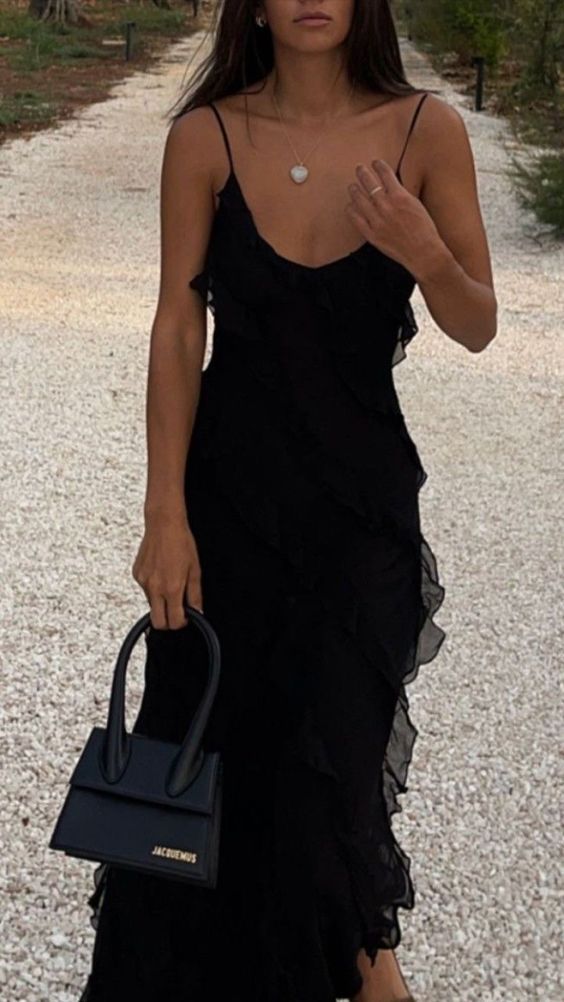 black dresses_Sexy Mermaid Straps Chiffon Black Prom Dress 21th Birthday Outfit... - image 2829 1766224678