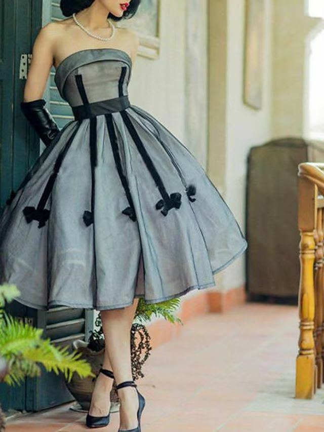 elegant dresses_A-Line Knee Length Prom Dresses Elegant Vintage 1950s Sleeveles... - Classic & Elegant - image 302 1766218578