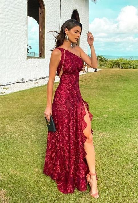 elegant dresses_Elegant One Shoulder Red Lace Prom Evening Dresses with Slit - Classic & Elegant - image 330 1766218637