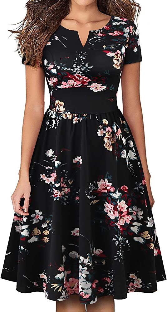 formal outfits_YATHON Women's Vintage Pleated Flared Swing A-Line Casual Party... - Formal Jumpsuits & Suits - image 4825 1766230004