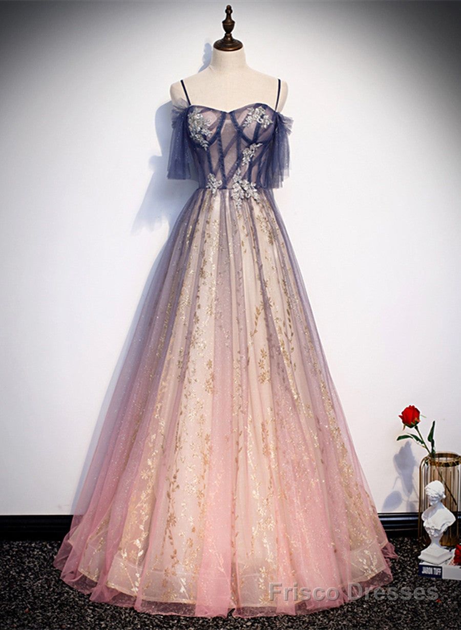 formal dresses_Lovely Gradient A-line Tulle with Lace Long Prom Dress, Long For... - Formal & Chic - image 542 1766219112
