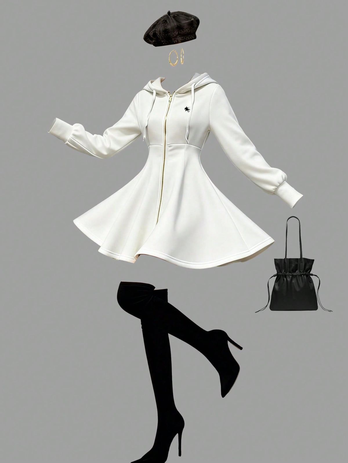 fancy outfits_Women's Casual Solid Color Hooded Dress, Autumn - Sexy & Glamorous - image 5653 1766231952