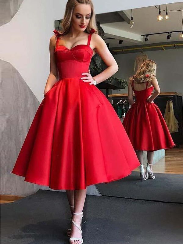 fancy dresses_Chic Sexy Black And Red Spaghetti Strap Sweetheart A-line Midi Ho... - Sexy & Glamorous - image 963 1766220120